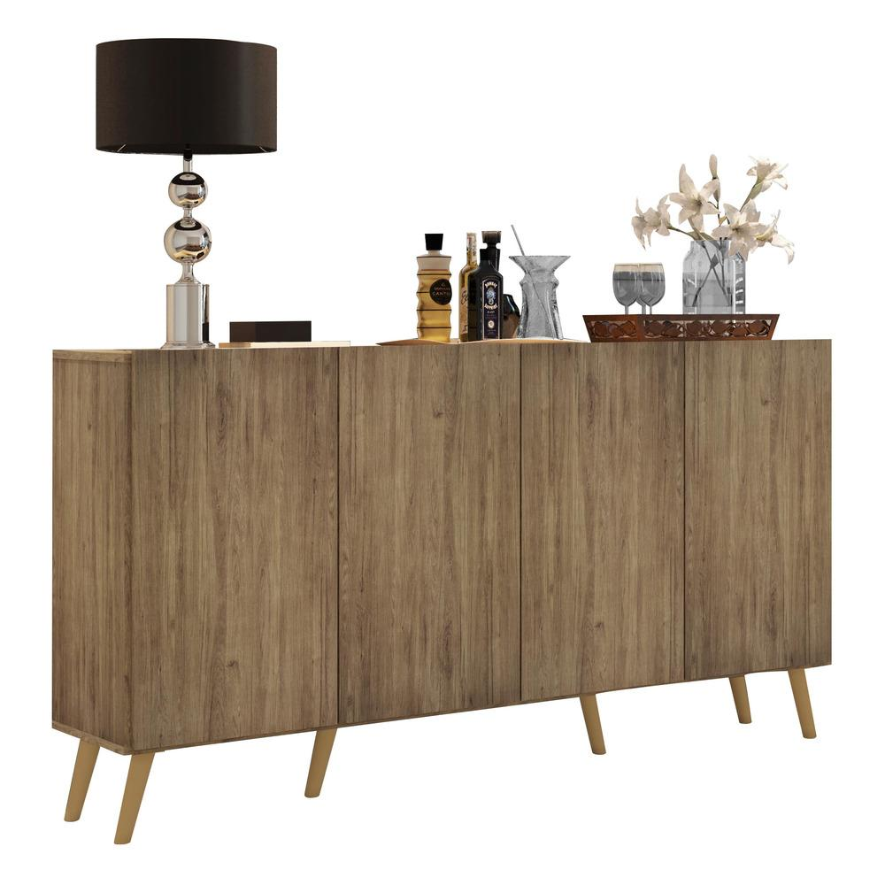 Aparador Buffet 4 Portas Retrô Veneza Multimóveis V3556 Rustic/Natural Aparador Buffet 4 Portas Retrô Veneza Multimóveis V3556 Rustic/Natural