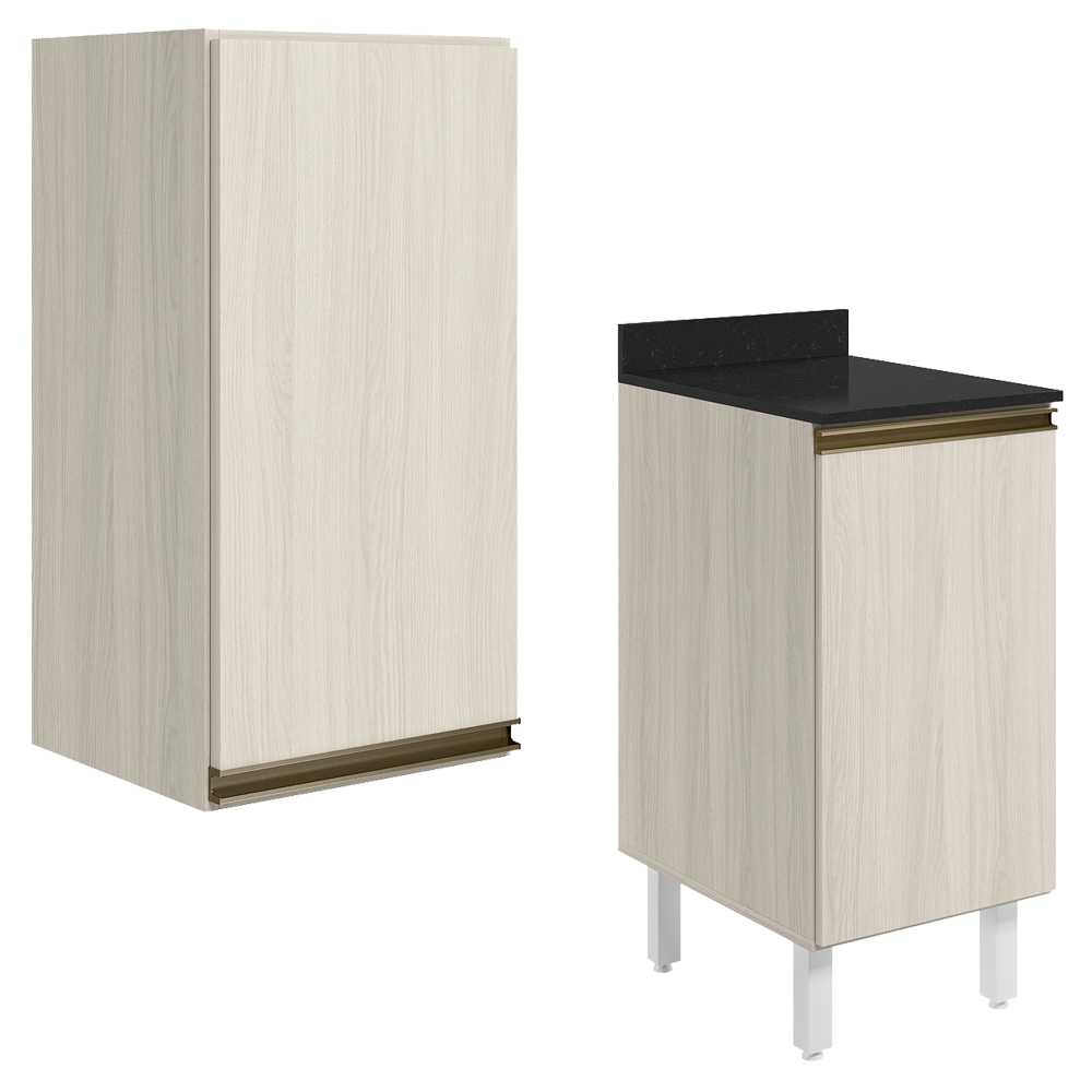 Armario Aereo Balcao 1 Porta 40cm MDF Kali Bianco Toq Bianco Toq Nicioli