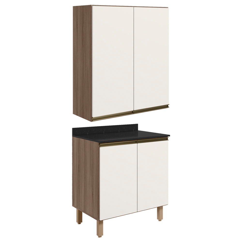Armario Aereo Balcao 2 Portas 60cm MDF Kali Carvalho Toq Off White Cetim Nicioli Armario Aereo Balcao 2 Portas 60cm MDF Kali Carvalho Toq Off White Cetim Nicioli