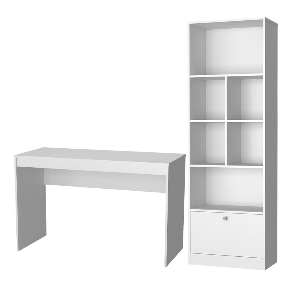 Escrivaninha e Estante Livreiro Para Escritorio B30 Branco NOVAM Escrivaninha e Estante Livreiro Para Escritorio B30 Branco NOVAM