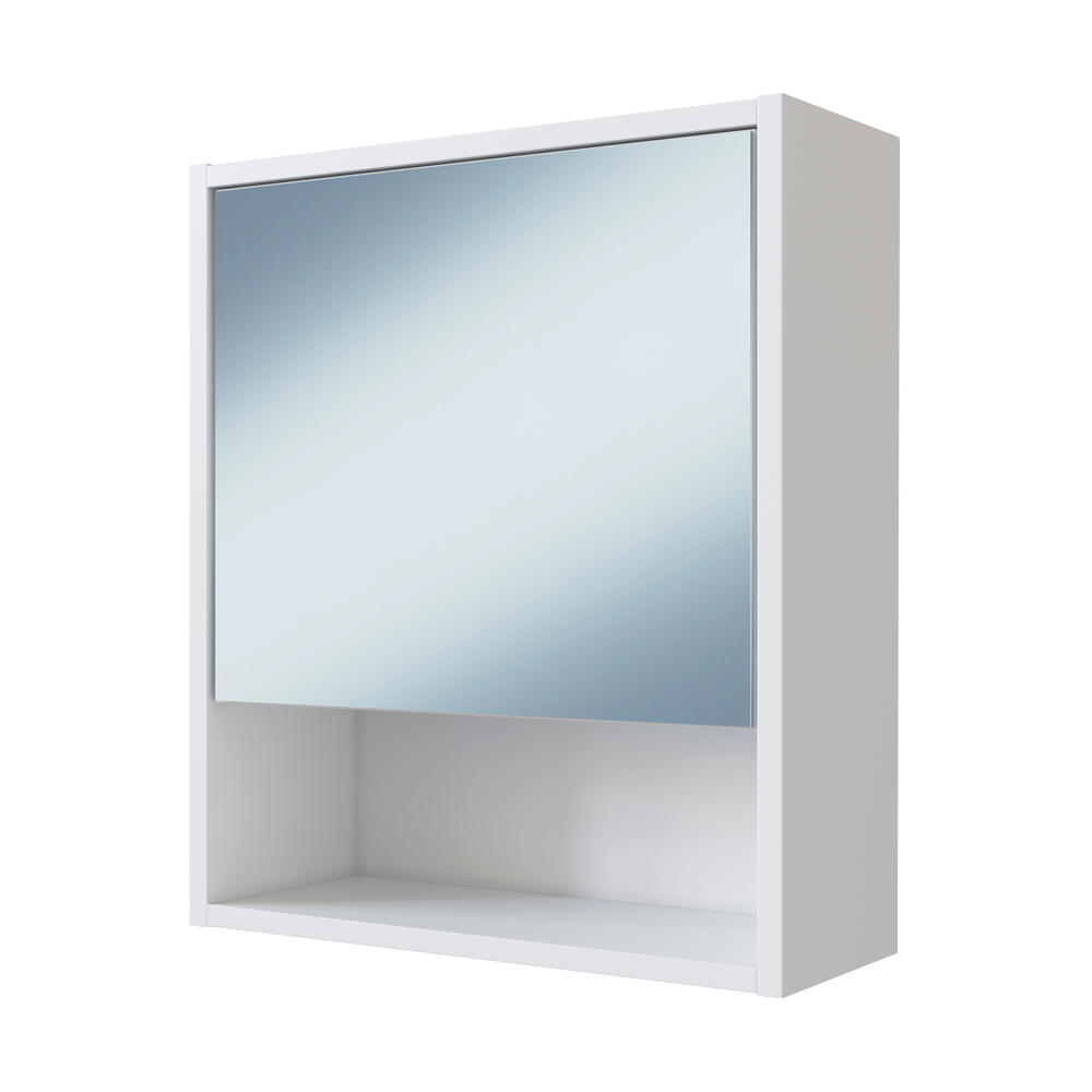 Armário Para Banheiro 1 Porta Com Espelho B85 Branco NOVAM Armário Para Banheiro 1 Porta Com Espelho B85 Branco NOVAM