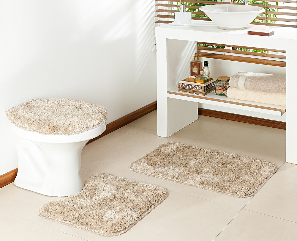 Kit Banheiro Classic Pérola 3 Peças - Oásis Kit Banheiro Classic Pérola 3 Peças - Oásis