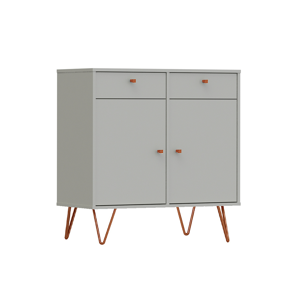 Buffet Ônix 2 PT 2 GV Off White e Cobre