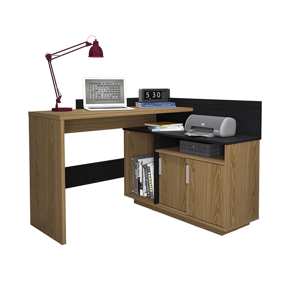 Escrivaninha Mega Office Mel e Preto Escrivaninha Mega Office Mel e Preto