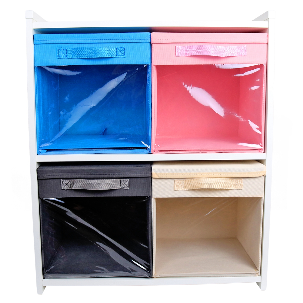 Estante Organizadora Infantil com 4 Caixas com Visor Estante Organizadora Infantil com 4 Caixas com Visor