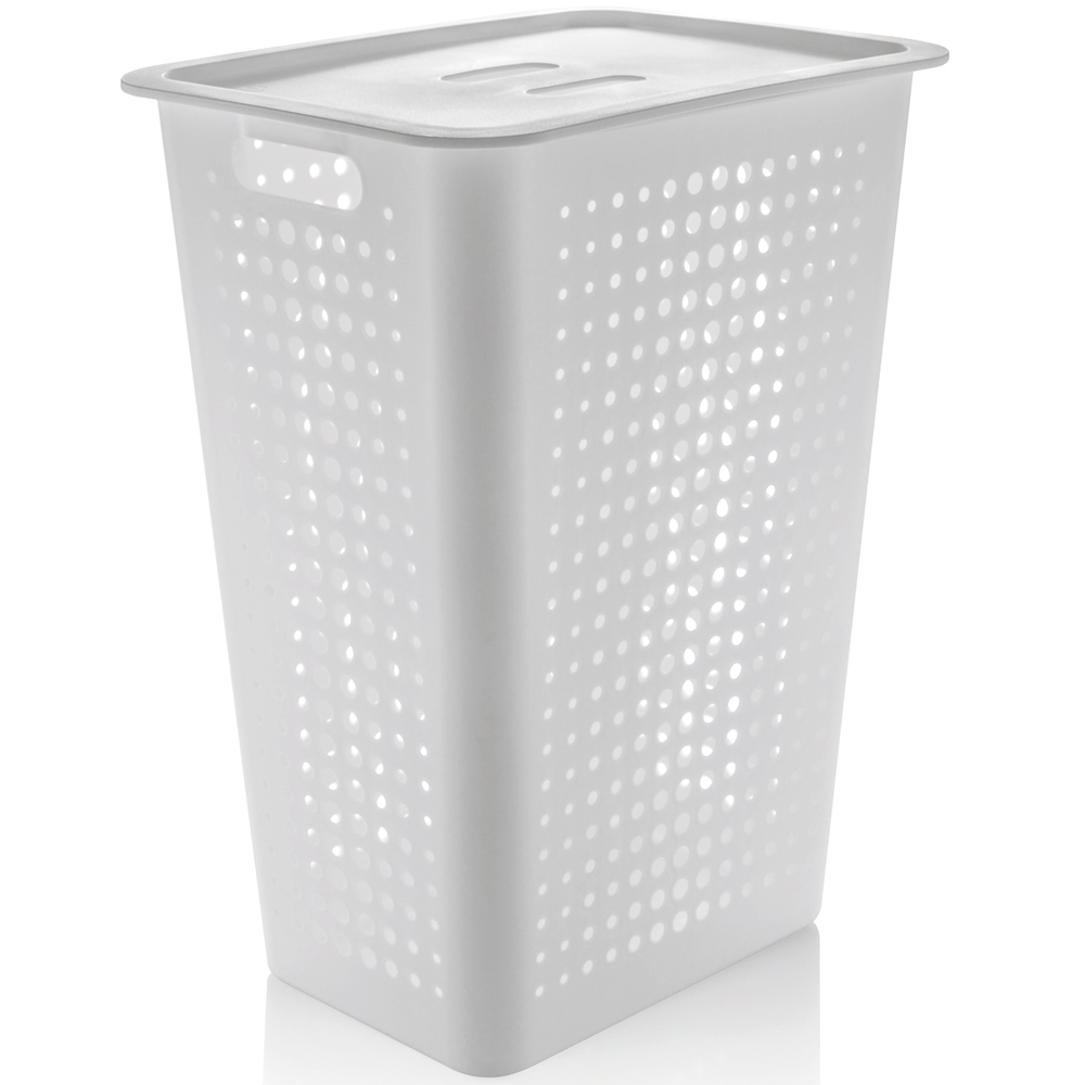 Cesto Para Roupas Organizador Lavanderia 47 Litros Plástico Branco Cesto Para Roupas Organizador Lavanderia 47 Litros Plástico Branco