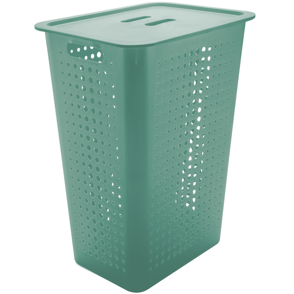 Cesto Para Roupas Organizador Lavanderia 47 Litros Plástico Verde Menta Cesto Para Roupas Organizador Lavanderia 47 Litros Plástico Verde Menta