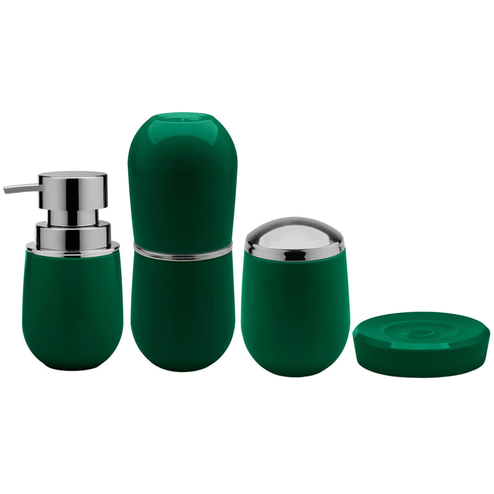 Conjunto Banheiro Saboneteiras Porta Escova Pote Para Algodão Verde Botânico Conjunto Banheiro Saboneteiras Porta Escova Pote Para Algodão Verde Botânico