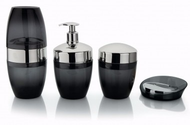 Conjunto De Banheiro 4 Peças Fumê Cromado Alta Qualidade Conjunto De Banheiro 4 Peças Fumê Cromado Alta Qualidade