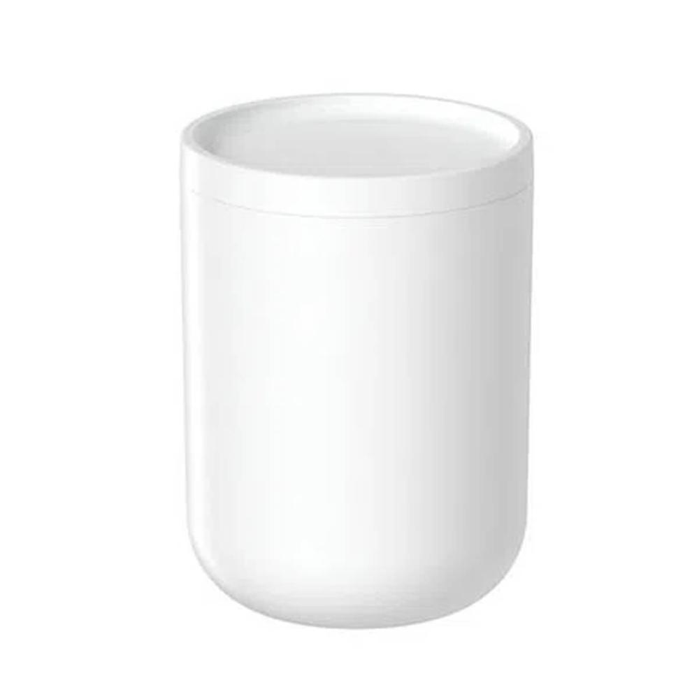 Porta Algodão e Cotonete com Tampa Branco Fosco Organizador Porta Algodão e Cotonete com Tampa Branco Fosco Organizador