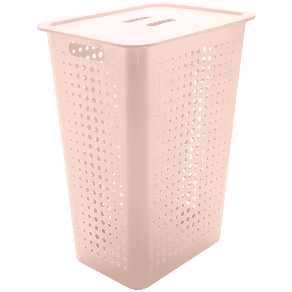 Cesto Para Roupas Organizador Lavanderia 47 Litros Plástico Rosa Nude Cesto Para Roupas Organizador Lavanderia 47 Litros Plástico Rosa Nude