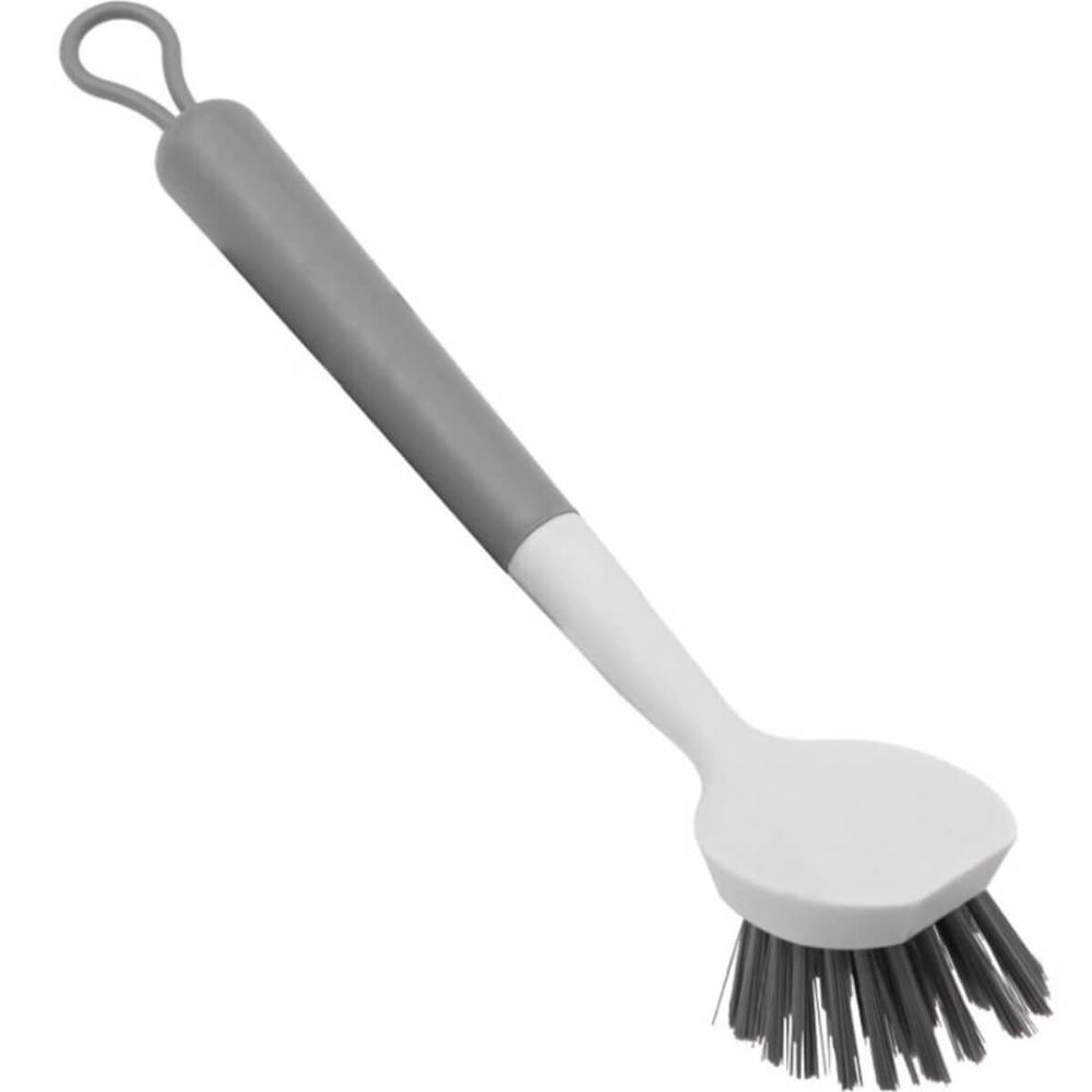 Escova de Limpeza Multiuso Ou Cerdas Macias e Cabo de Silicone com Raspador Flow Cinza Escova de Limpeza Multiuso Ou Cerdas Macias e Cabo de Silicone com Raspador Flow Cinza