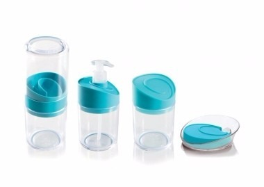 Conjunto Banheiro Azul Saboneteira Escova Algodão Sabão Conjunto Banheiro Azul Saboneteira Escova Algodão Sabão