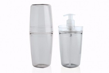 Conjunto Para Banheiro Transparente 2 Peças Escova Sabão Conjunto Para Banheiro Transparente 2 Peças Escova Sabão