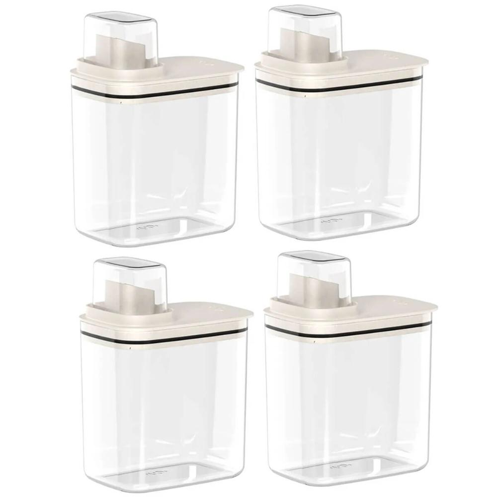 4 Dispensers para Produtos de Limpeza Amaciante e Sabão Líquido 1,5L Flow Bege Ou 4 Dispensers para Produtos de Limpeza Amaciante e Sabão Líquido 1,5L Flow Bege Ou