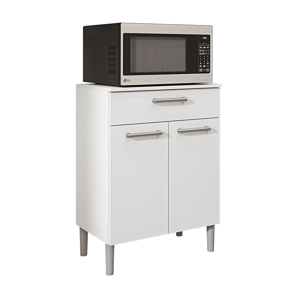 Balcão Multiuso para Forno Microondas 2 Portas e 1 Gaveta Diamond Branco - Pallazio Balcão Multiuso para Forno Microondas 2 Portas e 1 Gaveta Diamond Branco - Pallazio