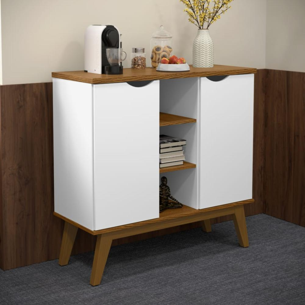 Balcão Buffet Retrô 2 Portas Prism - Branco - Patrimar Móveis Balcão Buffet Retrô 2 Portas Prism - Branco - Patrimar Móveis