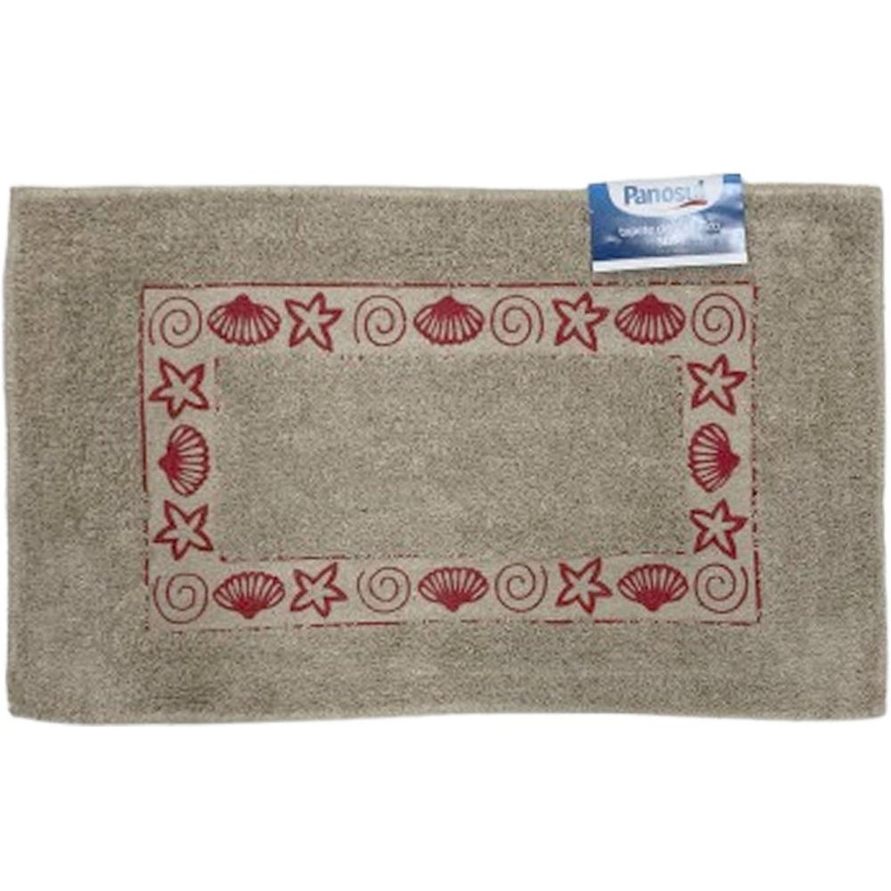 Tapete de Banheiro Slim Algodão 40x60cm Conchas Vermelhas Tapete de Banheiro Slim Algodão 40x60cm Conchas Vermelhas