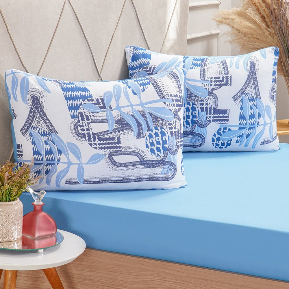 Jogo de Cama King Dreams Malha 100% Algodão 193x203x35cm Azul Jogo de Cama King Dreams Malha 100% Algodão 193x203x35cm Azul