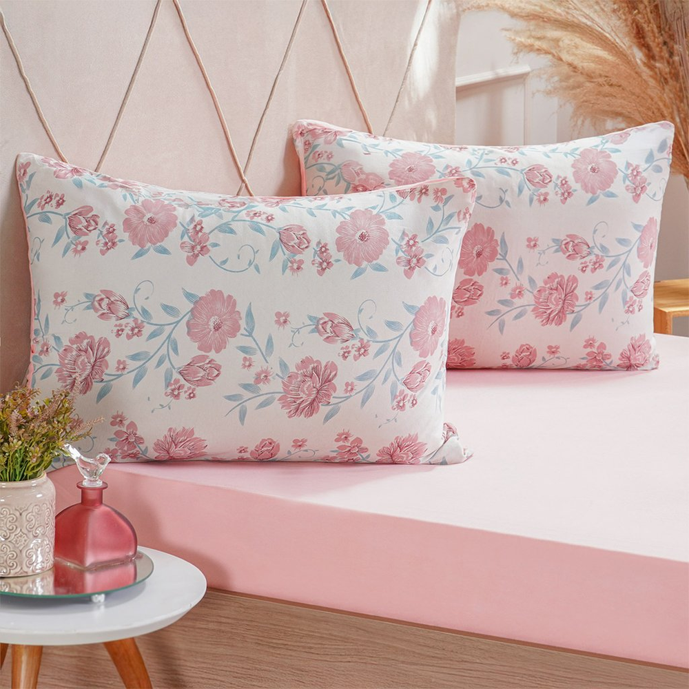 Jogo de Cama Solteiro Dreams Malha 100% Algodão 88x188x25cm Rosa Claro Jogo de Cama Solteiro Dreams Malha 100% Algodão 88x188x25cm Rosa Claro