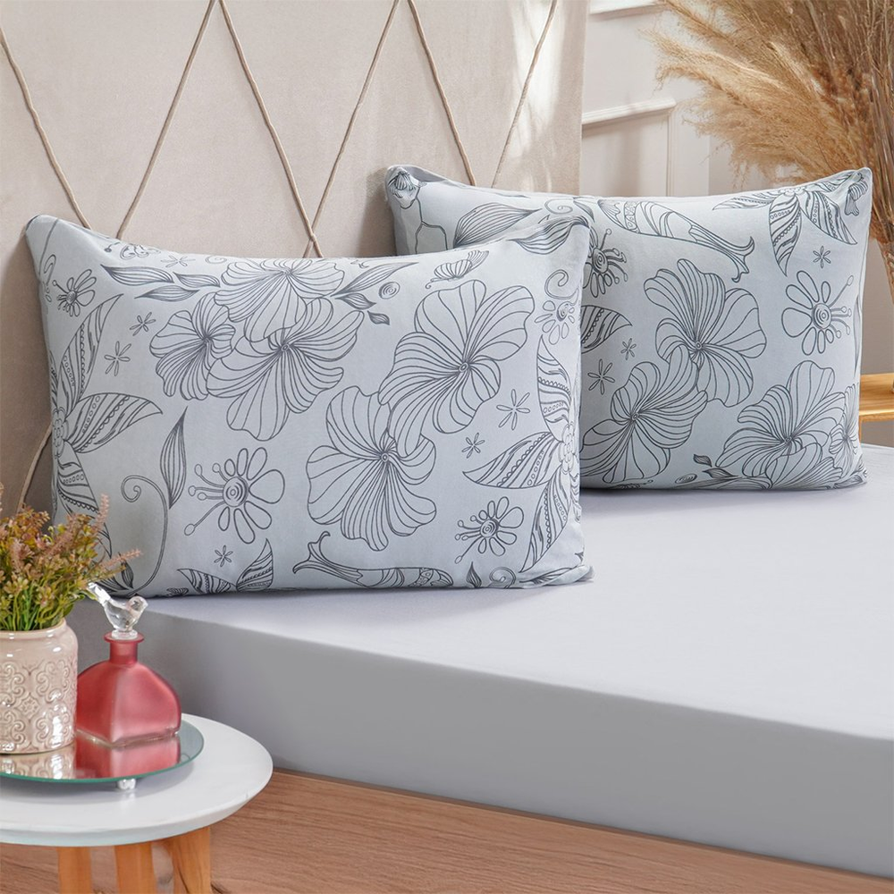 Jogo de Cama Solteiro Dreams Malha 100% Algodão 88x188x25cm Cinza Jogo de Cama Solteiro Dreams Malha 100% Algodão 88x188x25cm Cinza