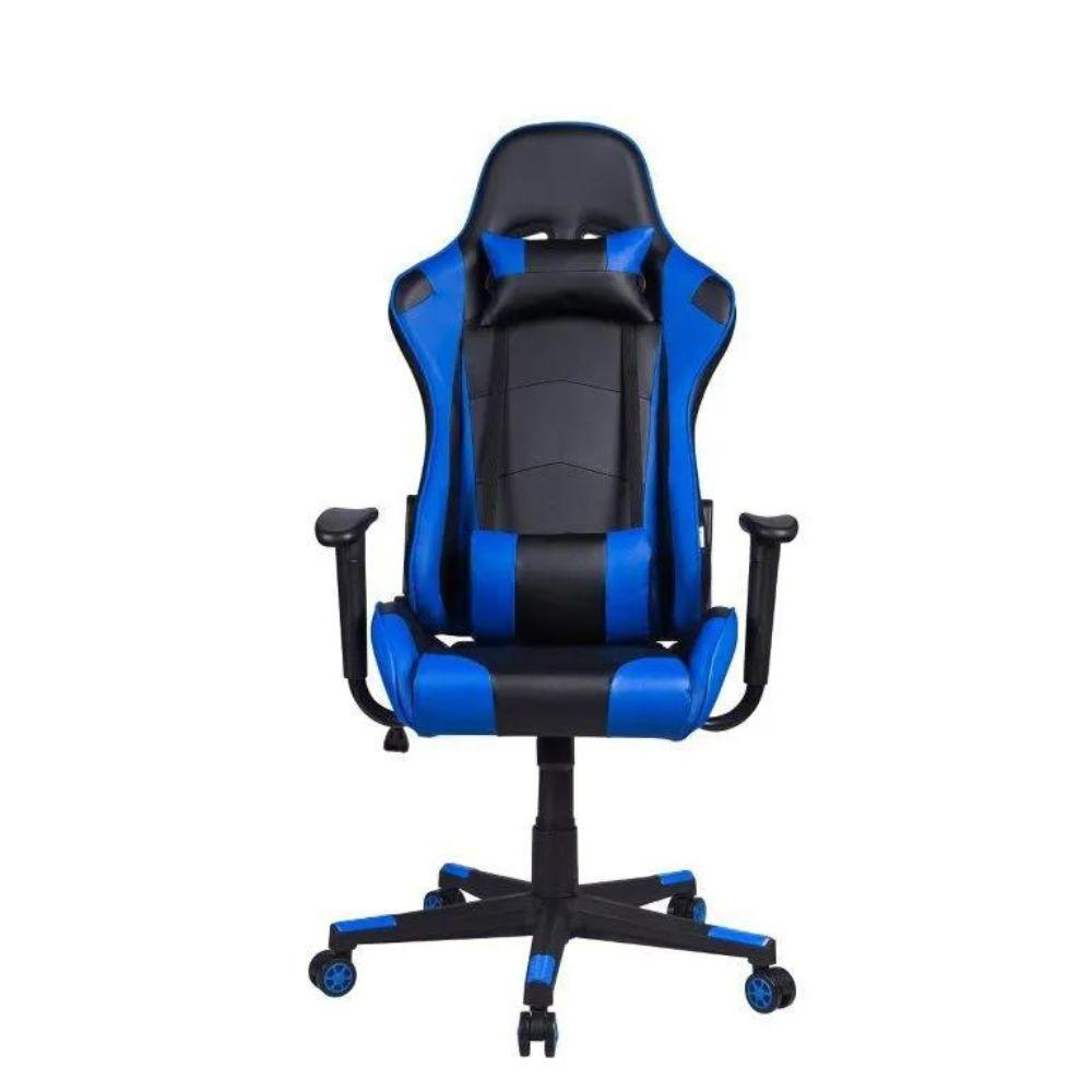 Cadeira Gamer Pelegrin em Couro PU Reclinável PEL-3012 Preta e Azul Cadeira Gamer Pelegrin em Couro PU Reclinável PEL-3012 Preta e Azul