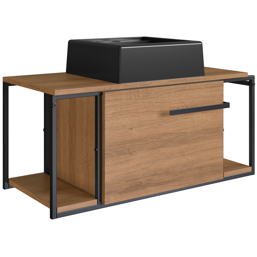 Gabinete Susp E Cuba Marmore Sintetico P1019X94101 Mell Preto PP Gabinete Susp E Cuba Marmore Sintetico P1019X94101 Mell Preto PP