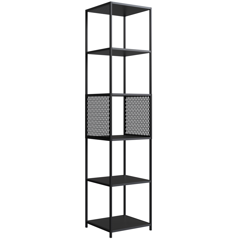 Estante 180 Cm Estilo Industrial Com Tela P1023 Preto PP Estante 180 Cm Estilo Industrial Com Tela P1023 Preto PP