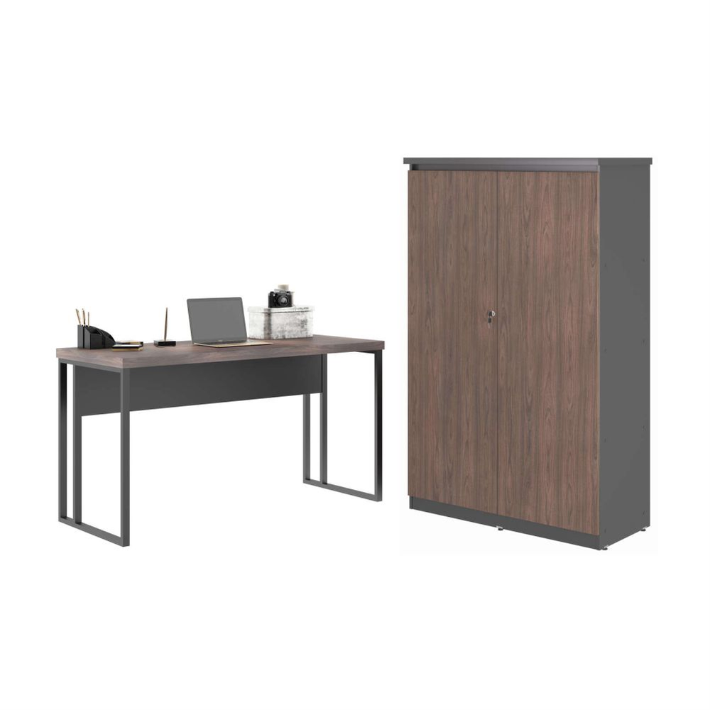 Armário 2 Porta com Mesa Portugal Freijó Preto Armário 2 Porta com Mesa Portugal Freijó Preto
