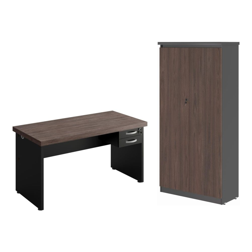 Kit de Mesa e Armario Beta Freijo Preto Kit de Mesa e Armario Beta Freijo Preto