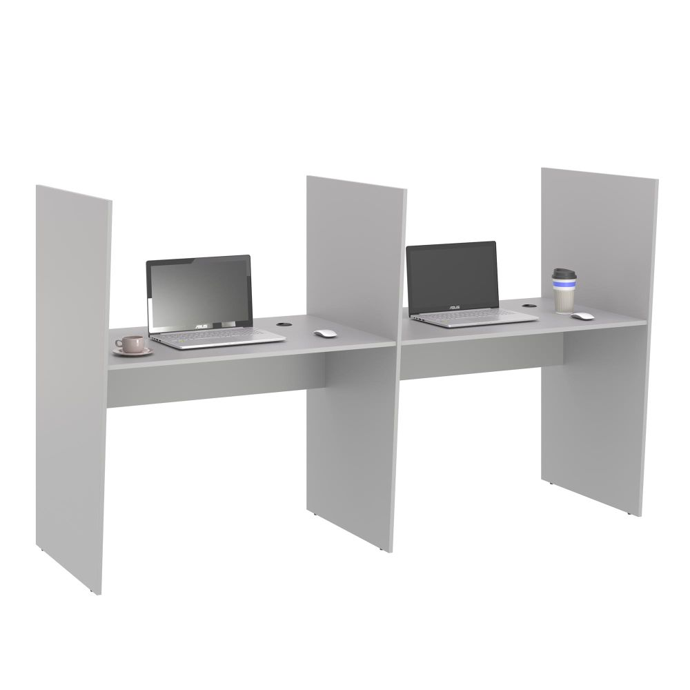 Escrivaninha Office 2 Lugares Letonia Cinza Escrivaninha Office 2 Lugares Letonia Cinza
