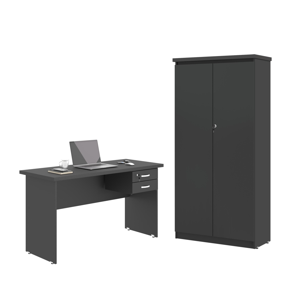 Jogo de Escritório com Mesa 120 Moema Preto Onix Jogo de Escritório com Mesa 120 Moema Preto Onix