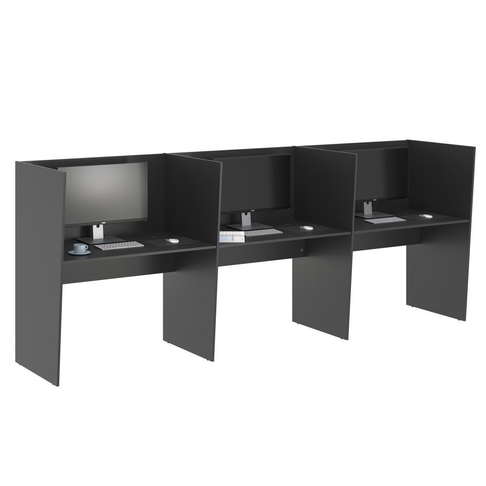 Guiche Office 3 Lugares Irlanda Preto Onix Guiche Office 3 Lugares Irlanda Preto Onix
