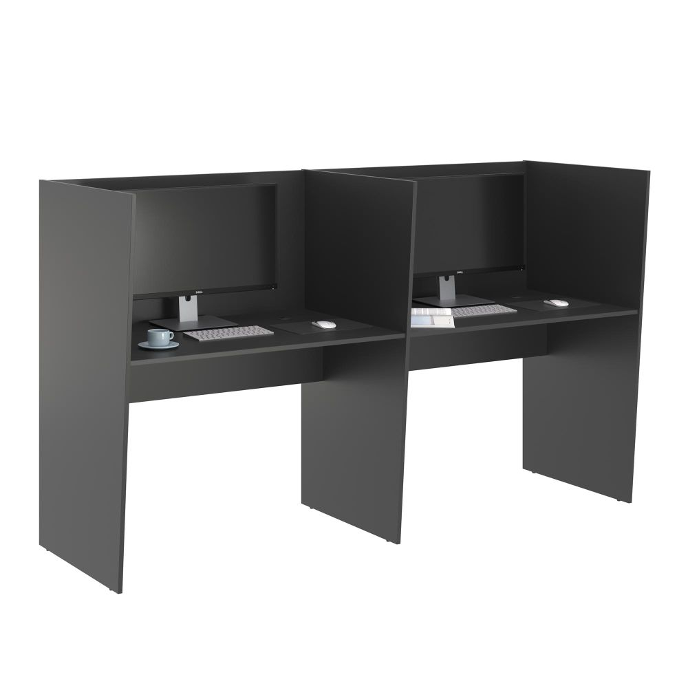 Guiche de Trabalho 2 Lugares Grecia Preto Onix Guiche de Trabalho 2 Lugares Grecia Preto Onix