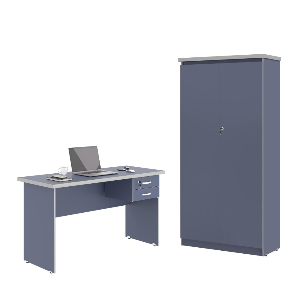 Jogo de Escritório com Mesa 120 Moema Azul Jogo de Escritório com Mesa 120 Moema Azul