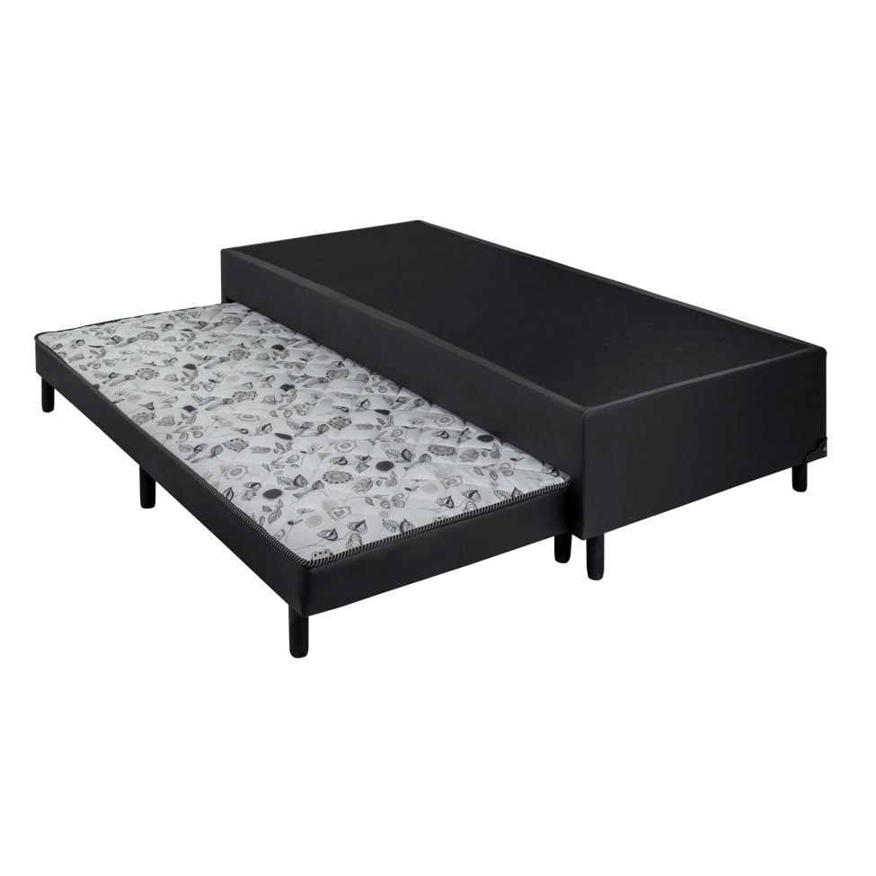 Base para Cama Box Solteiro Alianz com Auxiliar (34x88x188) Preta Base para Cama Box Solteiro Alianz com Auxiliar (34x88x188) Preta