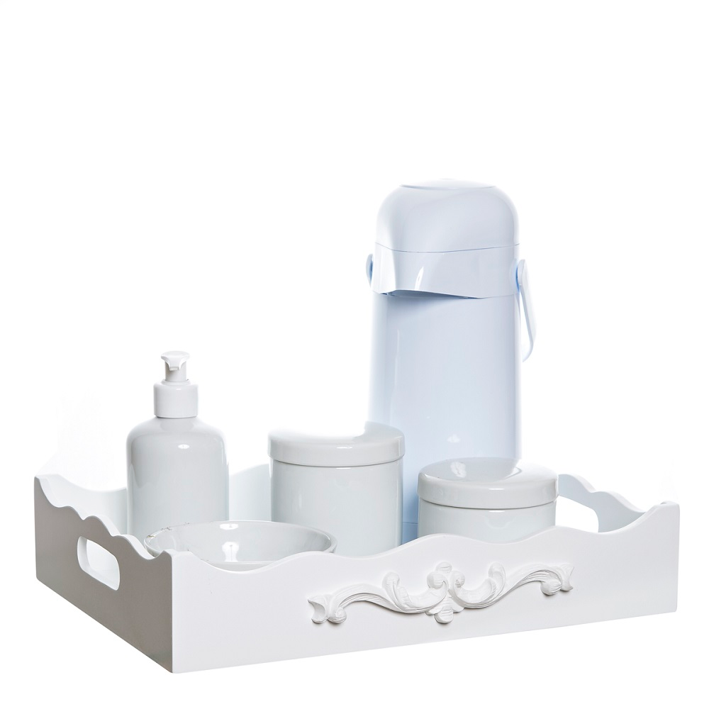 Kit Higiene Resina Arabesco Com Porta Álcool-Gel Quarto Bebê Infantil Kit Higiene Resina Arabesco Com Porta Álcool-Gel Quarto Bebê Infantil