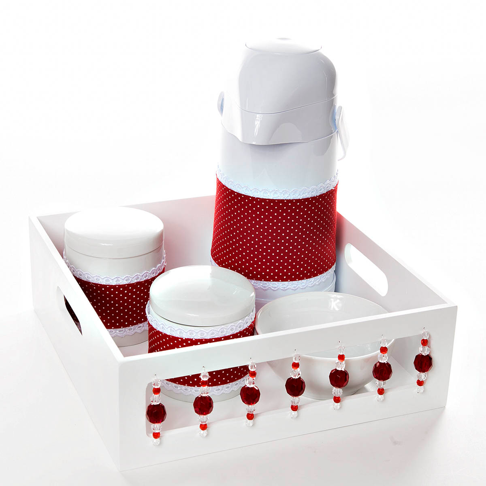 Kit Higiene Com Porcelanas E Capa Pedra Vermelha Quarto Bebê Kit Higiene Com Porcelanas E Capa Pedra Vermelha Quarto Bebê