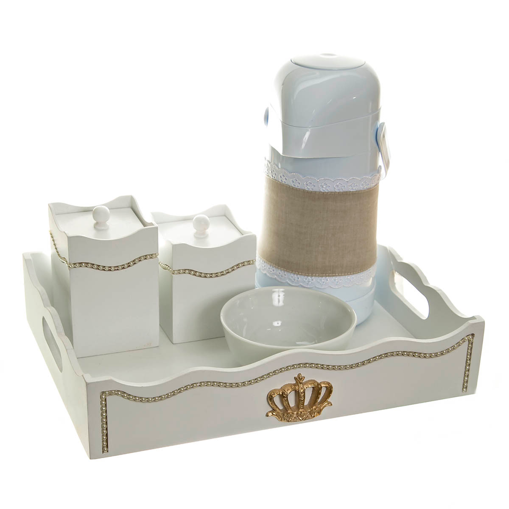 Kit Higiene Com Capa Fantasia Pérolas Amarelas E Corôa Quarto Bebê Menina Menino Kit Higiene Com Capa Fantasia Pérolas Amarelas E Corôa Quarto Bebê Menina Menino