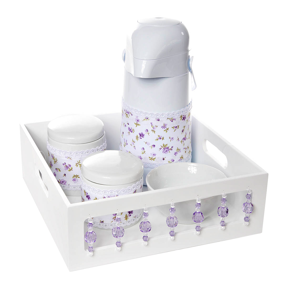 Kit Higiene com Porcelanas E Capa Pedra Lilás Quarto Bebê Infantil Menina Kit Higiene com Porcelanas E Capa Pedra Lilás Quarto Bebê Infantil Menina