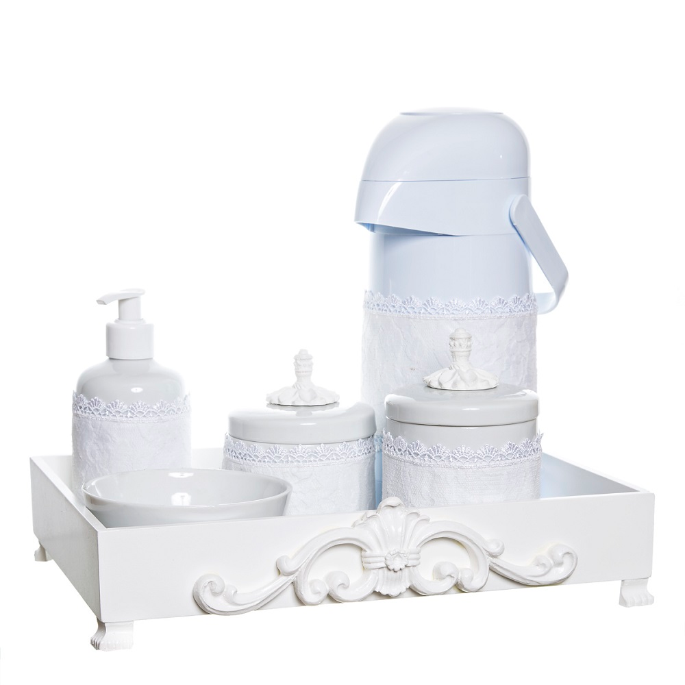 Kit Higiene Provence Com 6 Peças E Capa Quarto Bebê Kit Higiene Provence Com 6 Peças E Capa Quarto Bebê