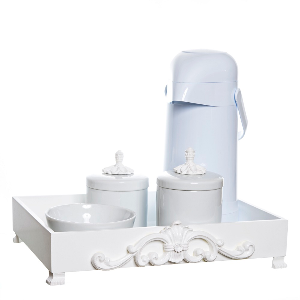Kit Higiene Provence Com 5 Peças Quarto Bebê Menina Menino Kit Higiene Provence Com 5 Peças Quarto Bebê Menina Menino