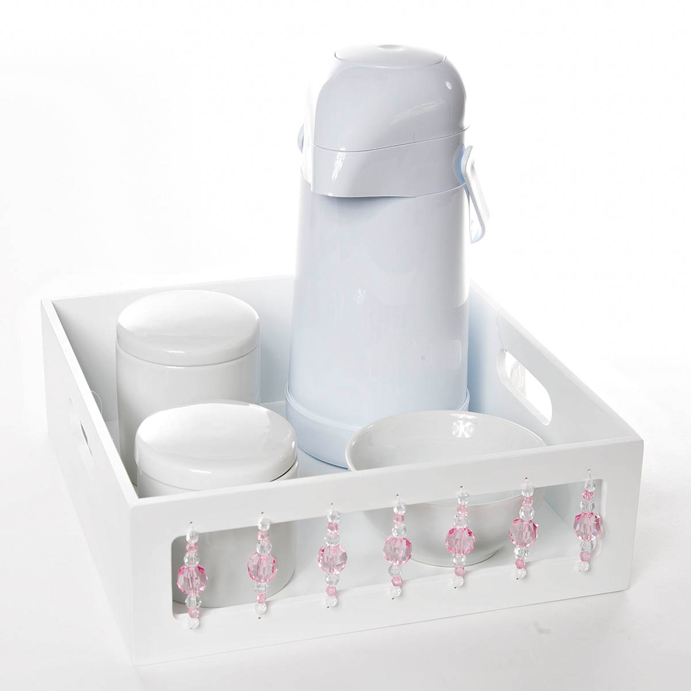 Kit Higiene Pedra Rosa Quarto Bebê Menina Kit Higiene Pedra Rosa Quarto Bebê Menina