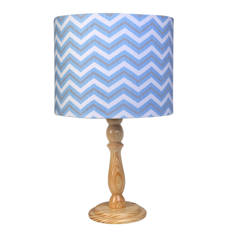 Abajur Madeira Moderno Chevron Azul Quarto Bebê Infantil Menino Abajur Madeira Moderno Chevron Azul Quarto Bebê Infantil Menino
