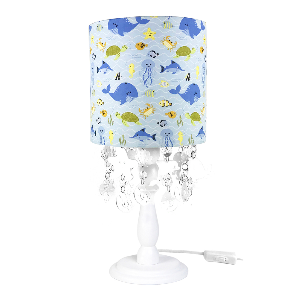 Abajur Madeira Cristais Fundo do Mar Quarto Bebê Infantil Menino Menina Abajur Madeira Cristais Fundo do Mar Quarto Bebê Infantil Menino Menina