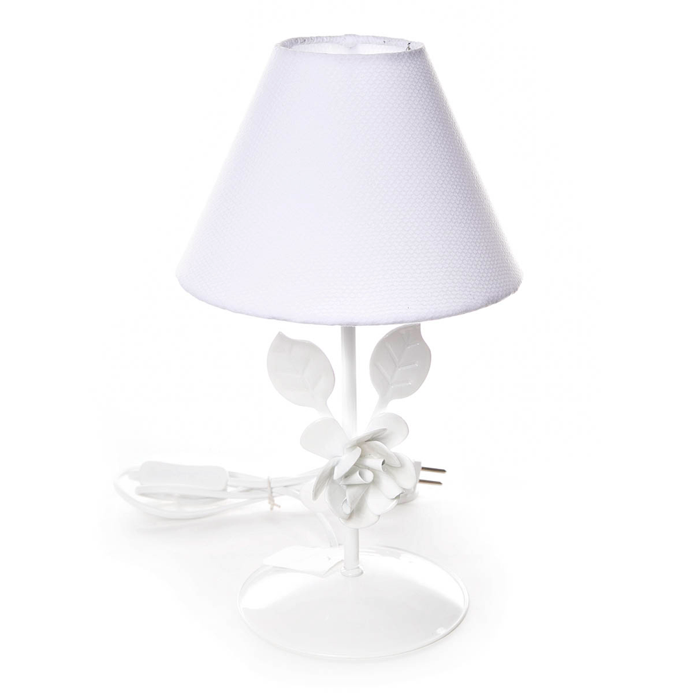 Abajur Metal Flor G Branca Quarto Bebê Infantil Menina Abajur Metal Flor G Branca Quarto Bebê Infantil Menina