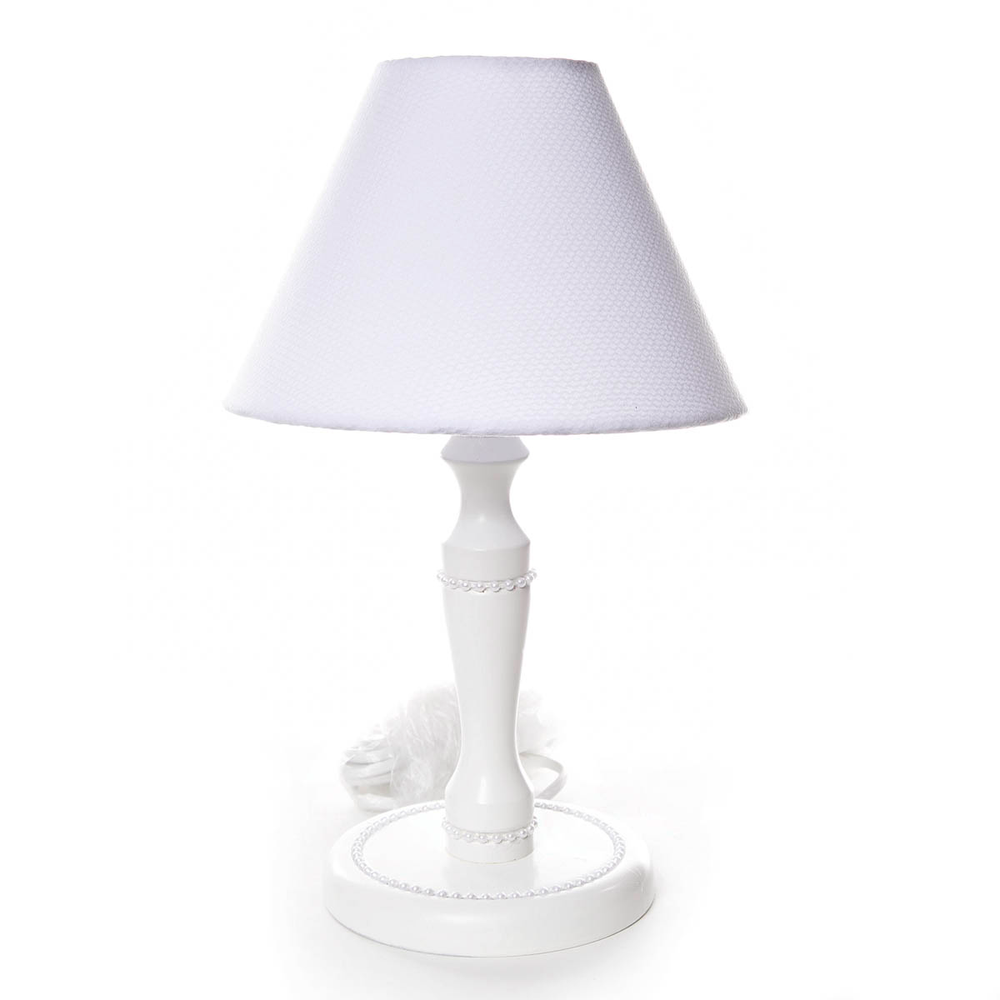 Abajur Madeira Pérolas 1 Quarto Bebê Infantil Menina Abajur Madeira Pérolas 1 Quarto Bebê Infantil Menina