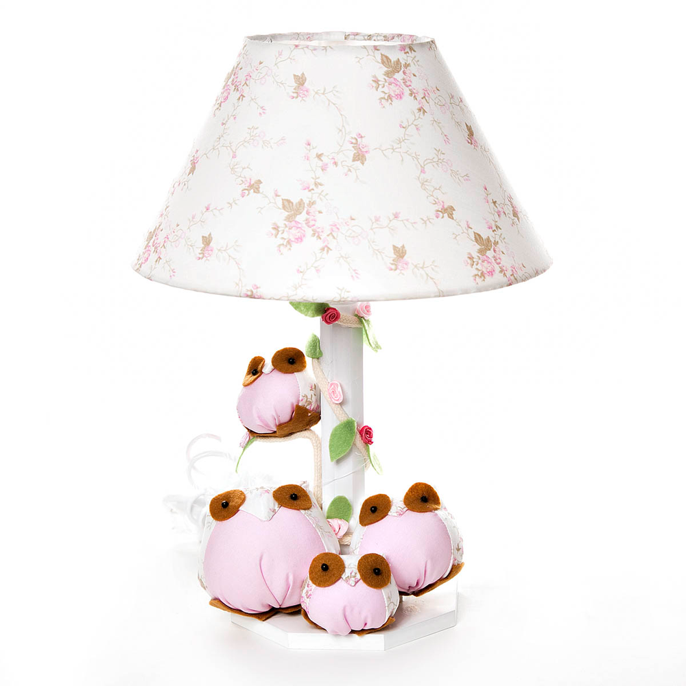 Abajur Madeira Coruja Rosa Quarto Bebê Infantil - Bivolt Abajur Madeira Coruja Rosa Quarto Bebê Infantil - Bivolt