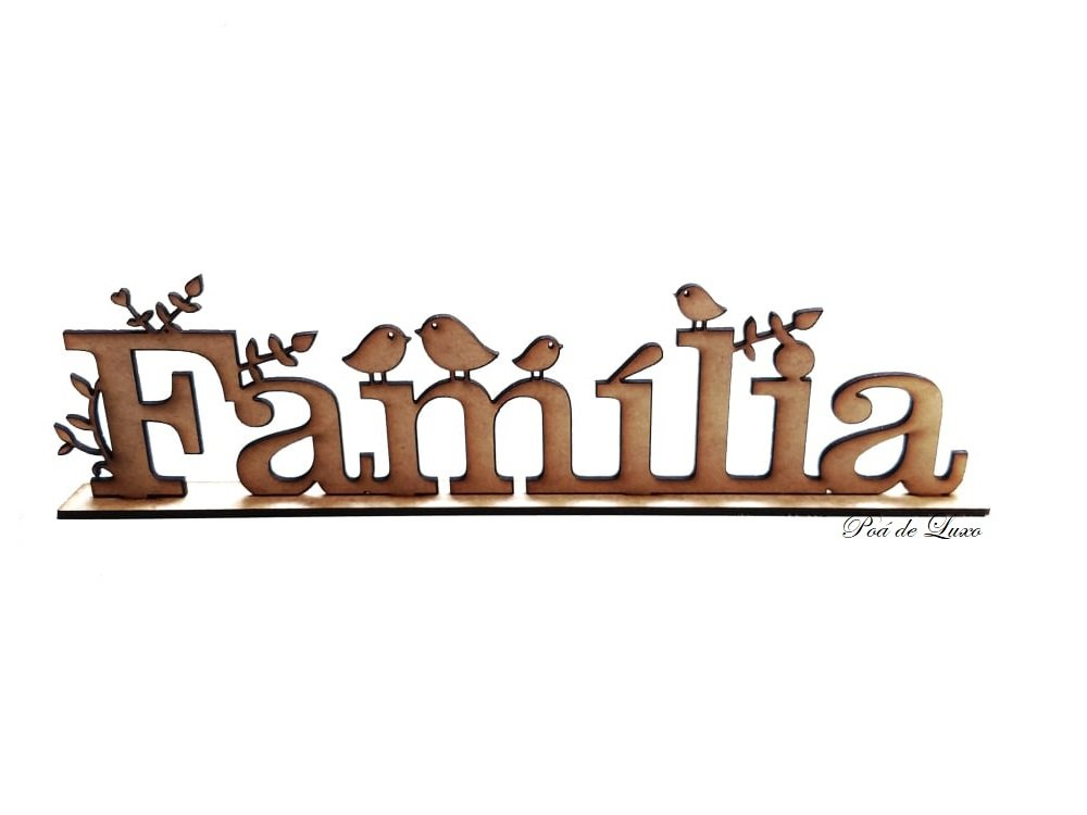 Palavra Decorativa em Mdf Cru- Família Palavra Decorativa em Mdf Cru- Família