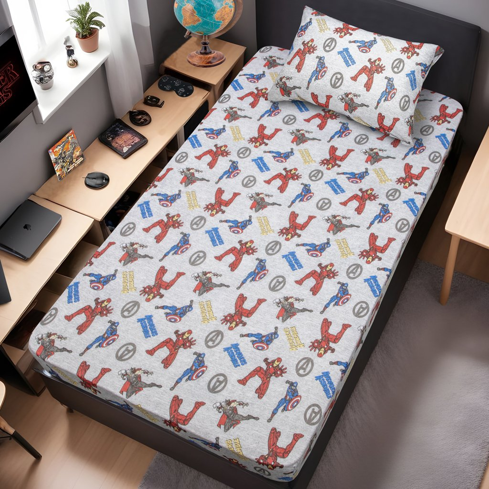 Jogo de Cama Solteiro Vingadores Malha 70% Algodão 30% Poliéster Assemble Avengers Shield Jogo de Cama Solteiro Vingadores Malha 70% Algodão 30% Poliéster Assemble Avengers Shield